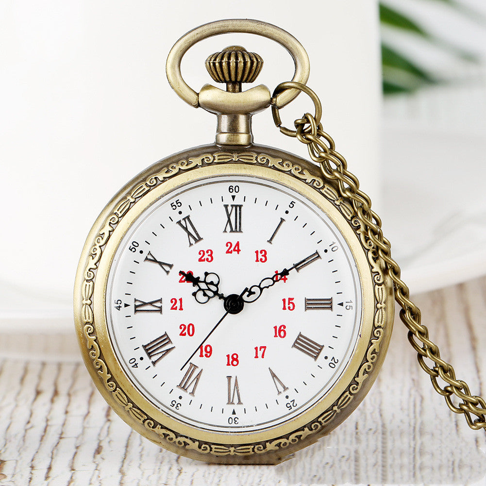 Romaji Waist Chain Pocket Watch With Shell Face Without Cover