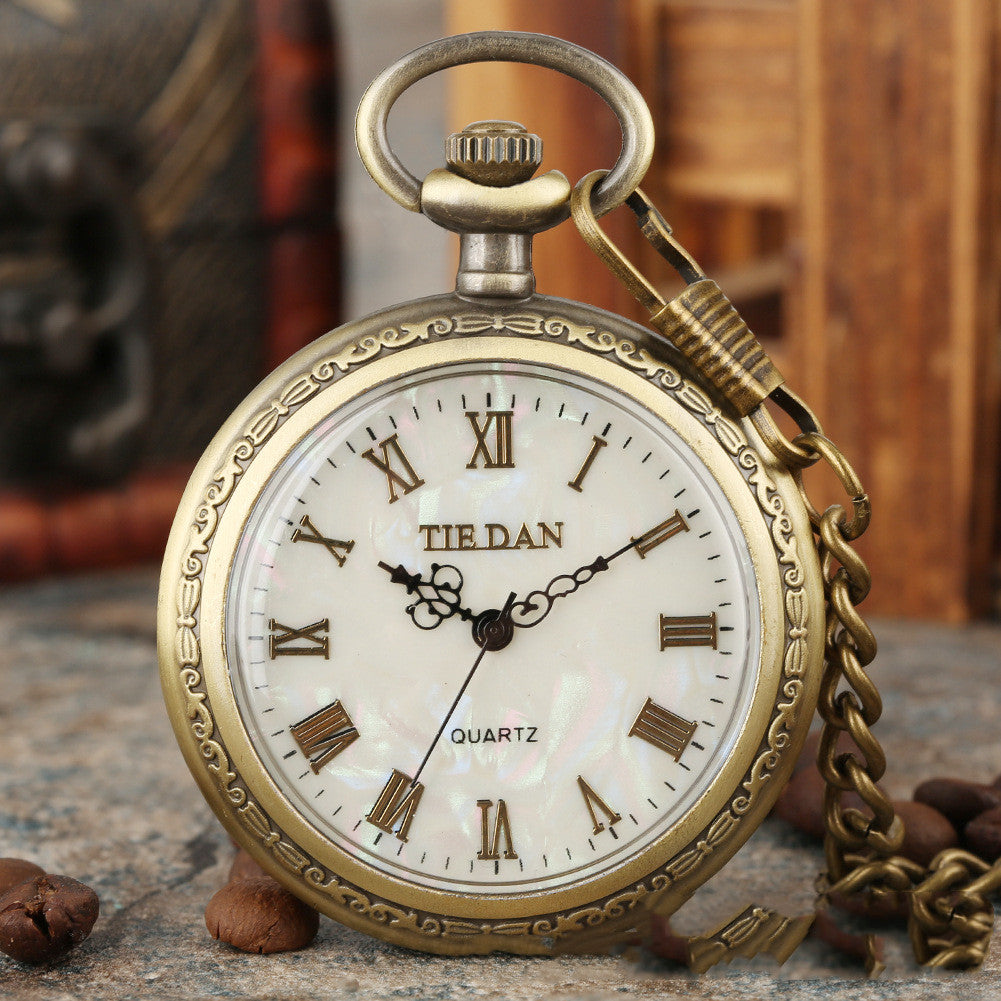 Romaji Waist Chain Pocket Watch With Shell Face Without Cover