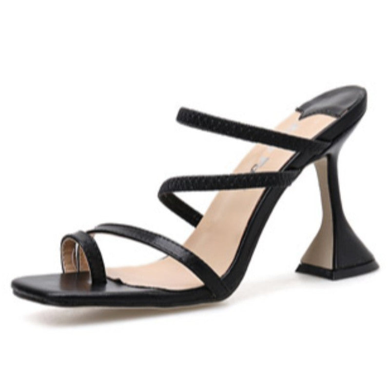 European and American Style Slim Wine Glass With High Heel Sandals and Slippers