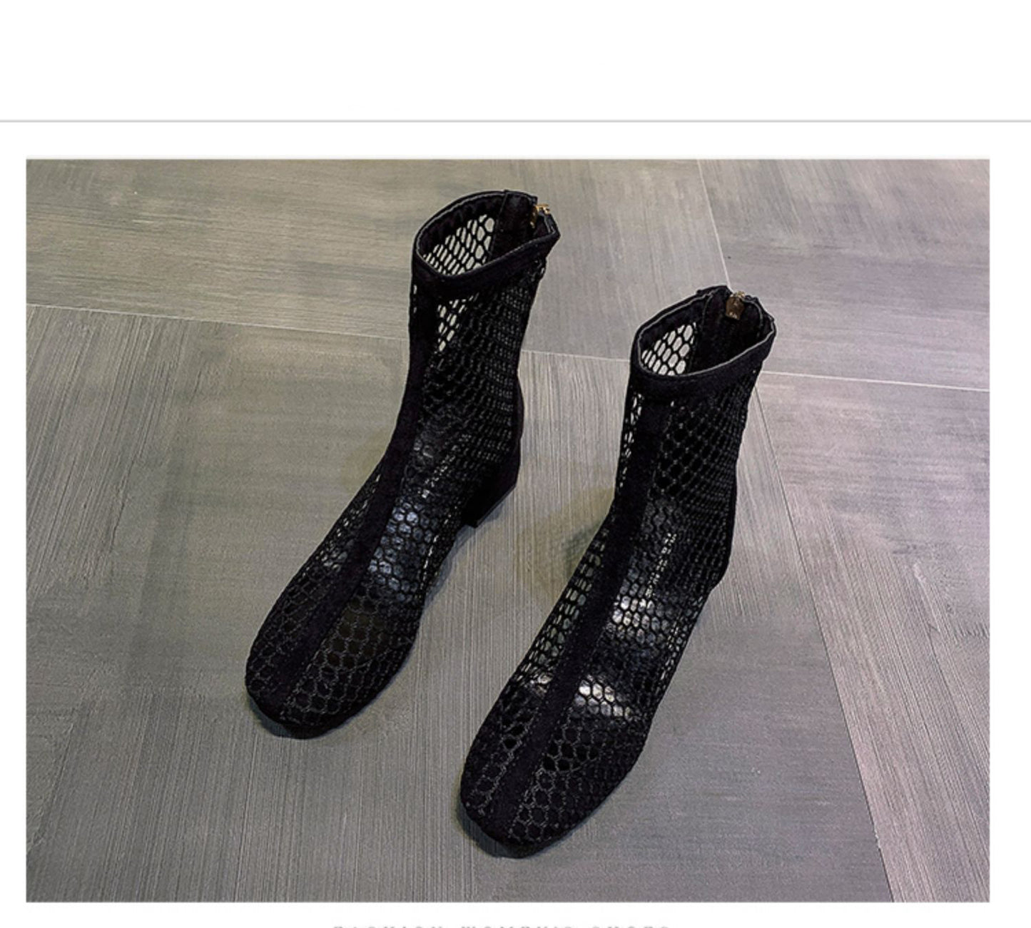 Summer Breathable Net Red Black Thick Heel Short Boots