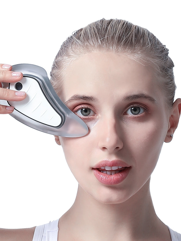 Heated Vibrating Facial Massager Electric Gua Sha Board Red Blue Light Therapy Scraping Plate Color Beauty Face Lifting Slimming
