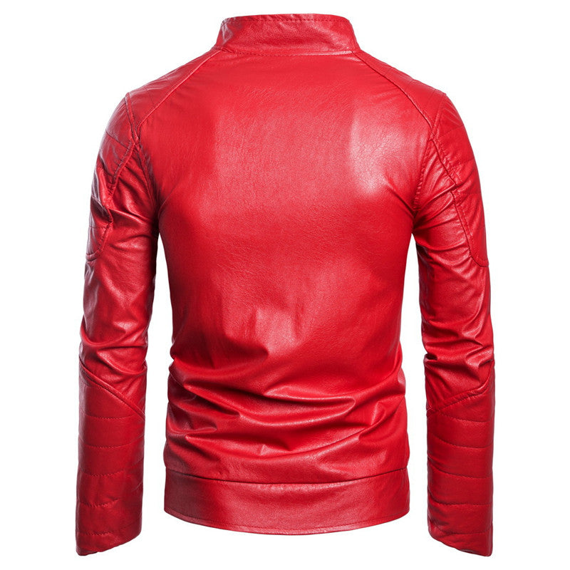 Men's Ouma Motorcycle Casual Stand Collar Leather Jacket