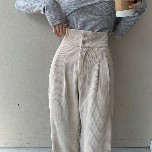 High Waist Straight Loose Wide Leg Pants Retro