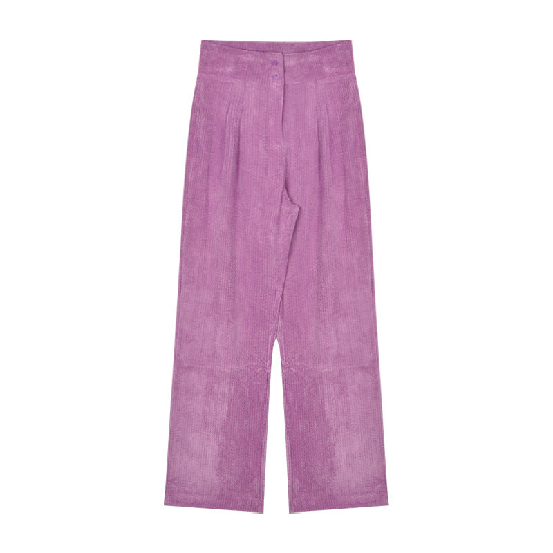 High Waist Straight Loose Wide Leg Pants Retro