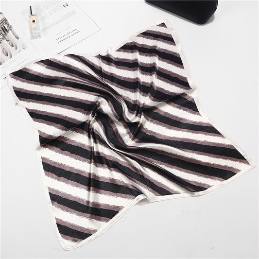 Color blocking Striped Small Square Scarf