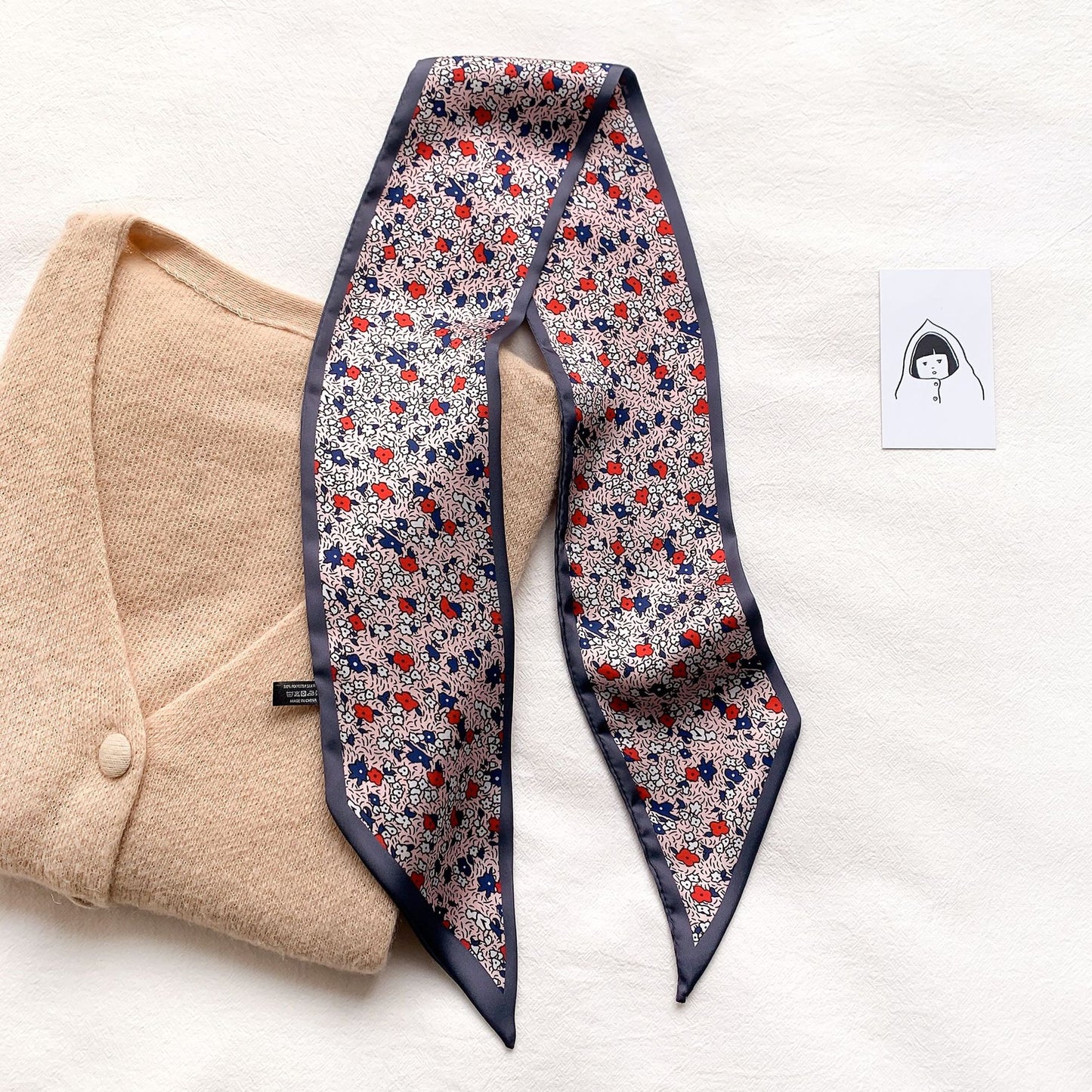 Version Of The New Headband Strap Bag Female Print Decoration Spring And Autumn Art Trend Scarf