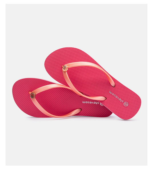Beach Slippers Women's Outer Wear Flip Flops Rivet Flat Bottom