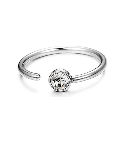 Human Body Piercing C-Shaped Stainless Steel Rhinestone Nose Ring
