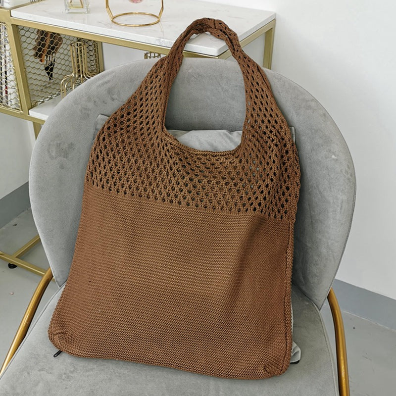 Knitted Woolen Yarn Bag All-Match Big Bag