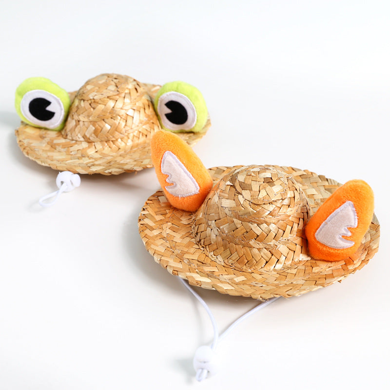Pet Summer Sunscreen Cute Frog Fox Antler Ear Hat