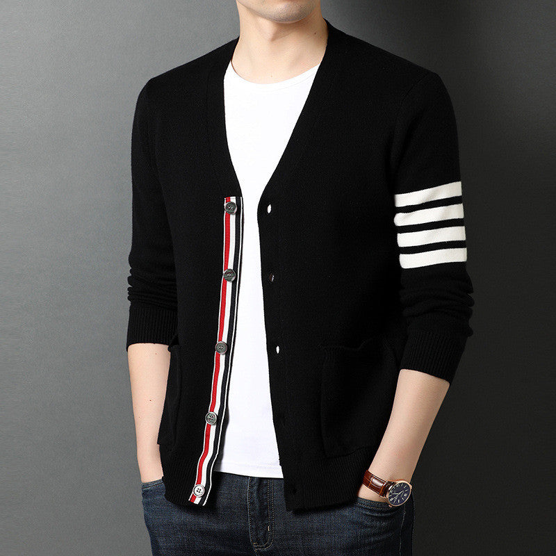 Cardigan Sweater Mid-green Fashion Slim Coat