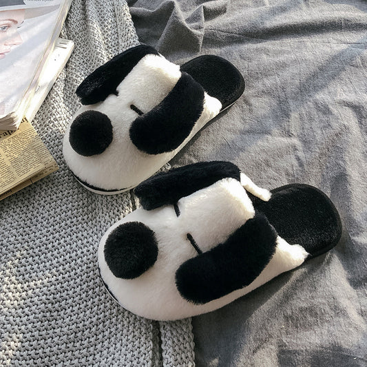 Cotton Slippers Female Indoor Couple Household Cute Cartoon Home Slippers Female Winter Fur Slippers Winter Ins Male