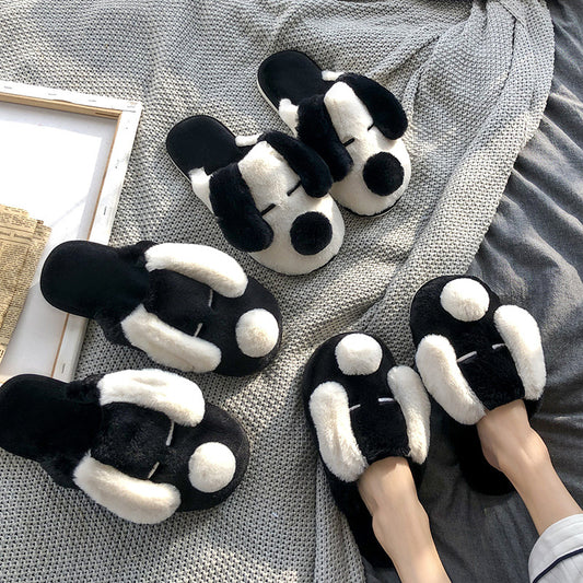 Cotton Slippers Female Indoor Couple Household Cute Cartoon Home Slippers Female Winter Fur Slippers Winter Ins Male