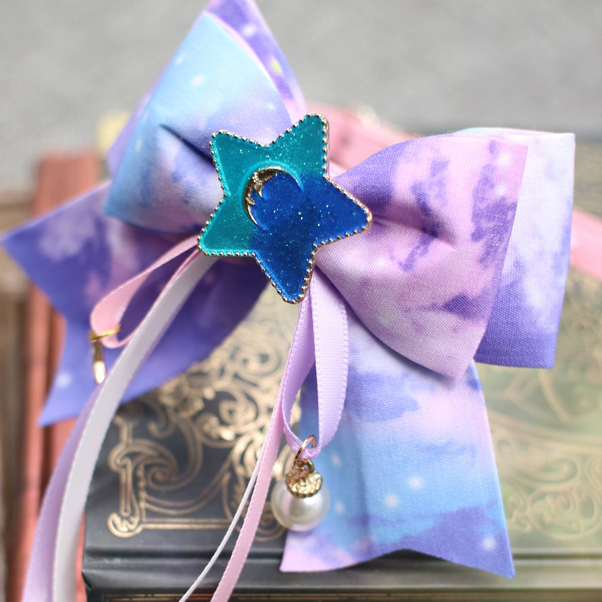 Lotus Hand-Made Original Handmade Colorful Starry Sky Bowknot Pet Cat And Dog Collar Bow Tie Lace Jewelry