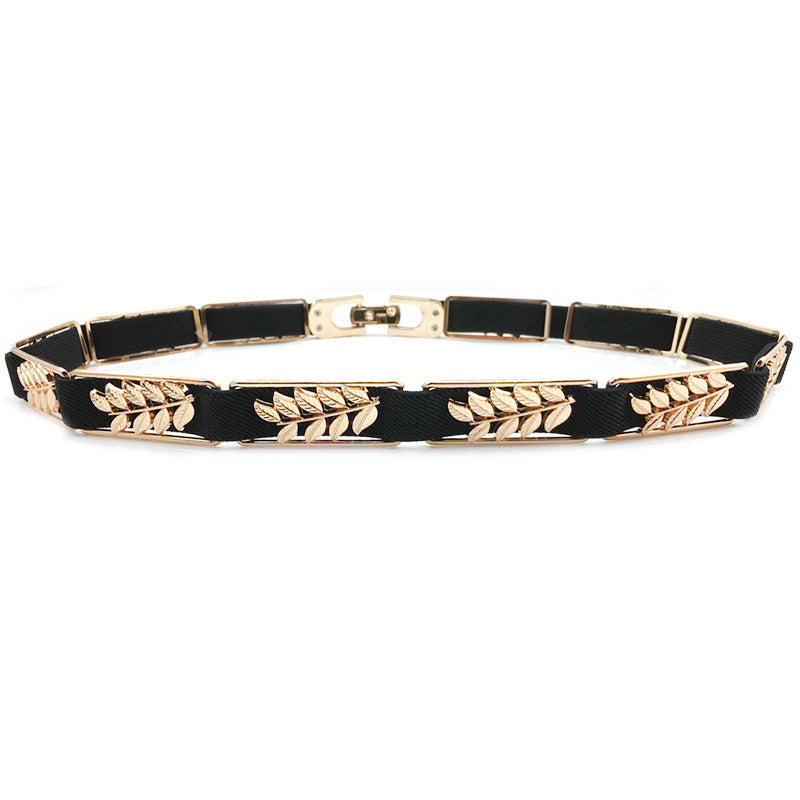 European And American Style Metal Stitching Female Elastic Elastic Thin Waistband Fashionable And Handsome Metal Skirt Waist Chain Thin Waist
