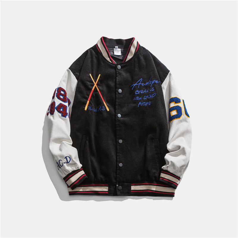 Retro Baseballuniform Løse Overallsjakke Fritidsjakke