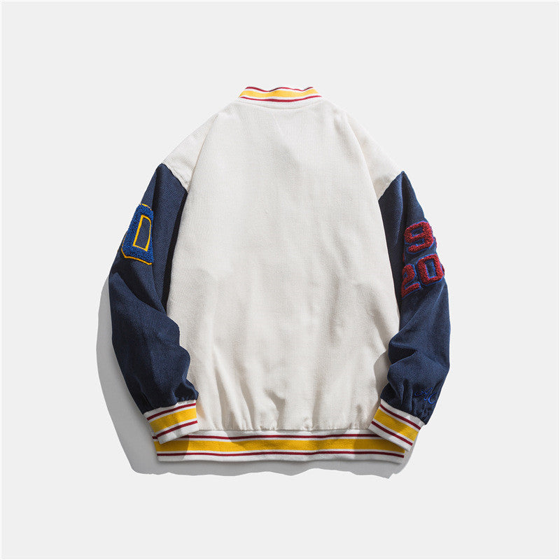 Retro Baseballuniform Løse Overallsjakke Fritidsjakke