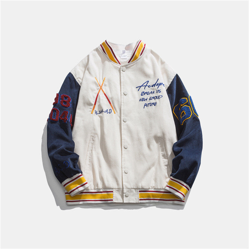 Retro Baseballuniform Løse Overallsjakke Fritidsjakke