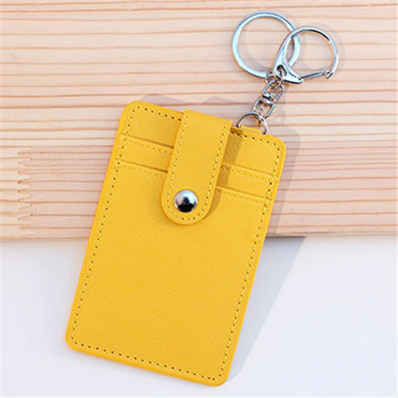 Student Lanyard Card Holder Key Chain Bus Card Subway Card Access Card Leather Hanging Neck Card Holder School Card Holder Meal Card Holder