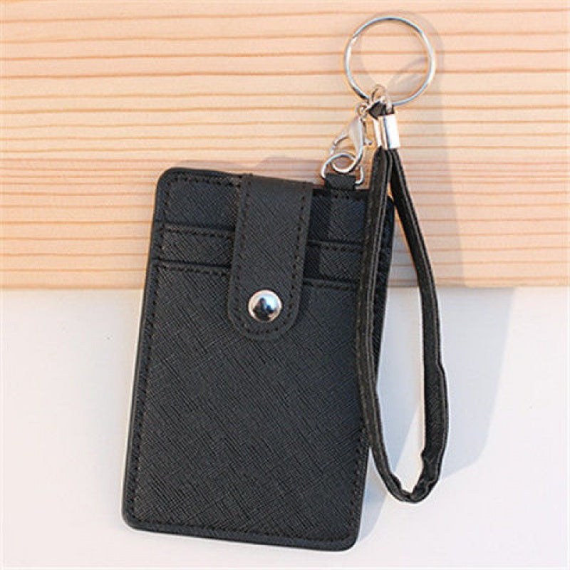 Student Lanyard Card Holder Key Chain Bus Card Subway Card Access Card Leather Hanging Neck Card Holder School Card Holder Meal Card Holder