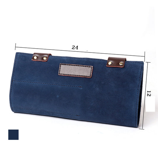 Leather Salon Barber Pure Color Roll Up Scissor Shear Holder Pouch Case Bag Hairdresser Handbag