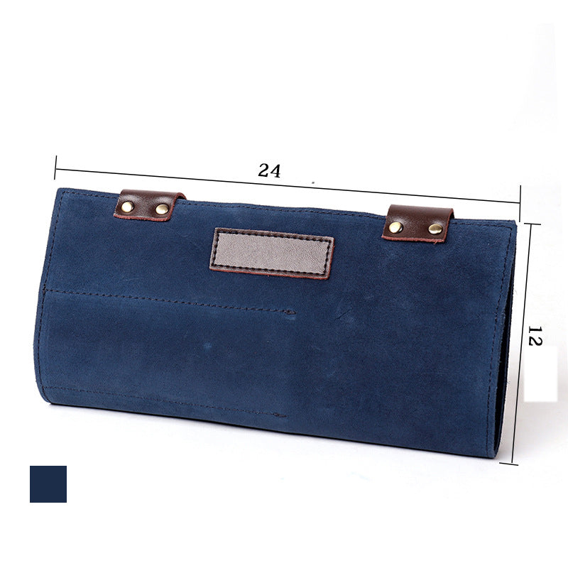 Leather Salon Barber Pure Color Roll Up Scissor Shear Holder Pouch Case Bag Hairdresser Handbag