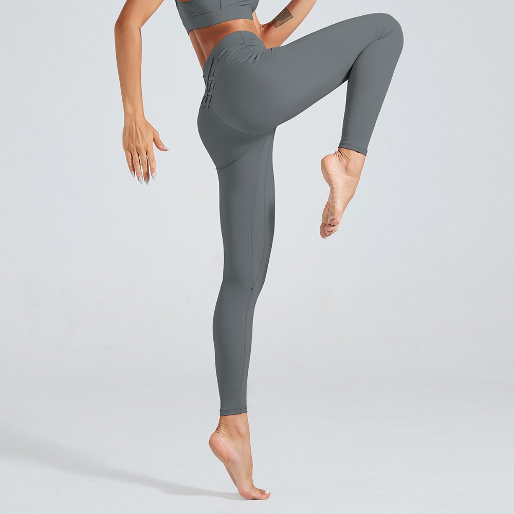 Nude Hip-Lifting Elastic Sports Fitness Pants