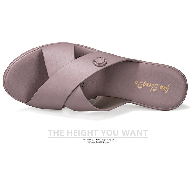 Fashion Thick-heeled High-heeled Sandals Women's Plus Size