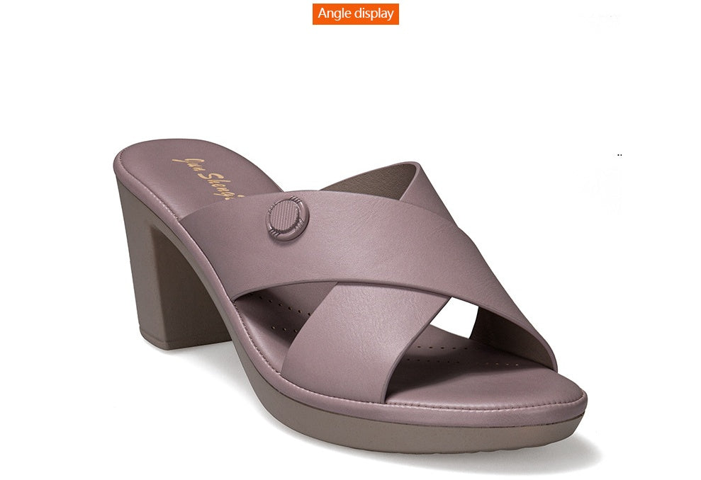 Fashion Thick-heeled High-heeled Sandals Women's Plus Size
