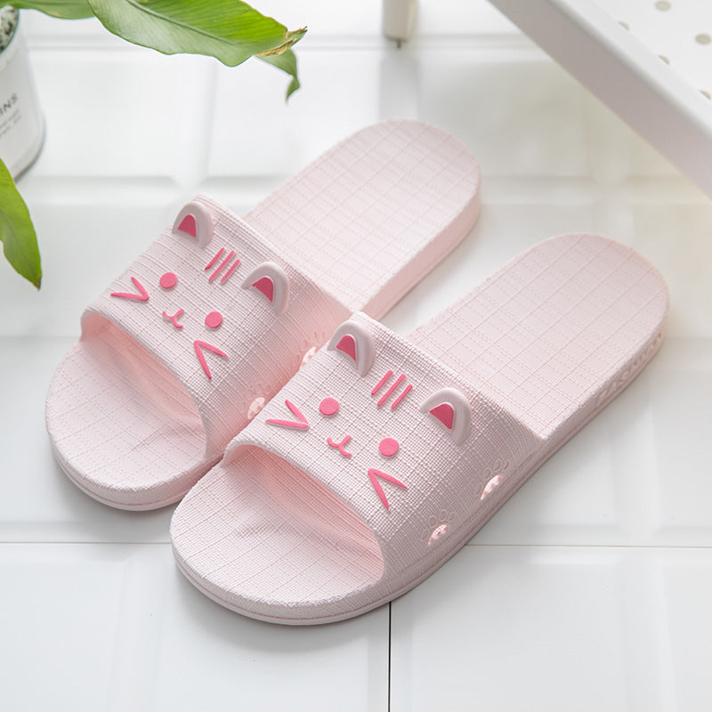 Sandals And Slippers Female Cartoon Cute Bathroom Non-Slip Indoor
