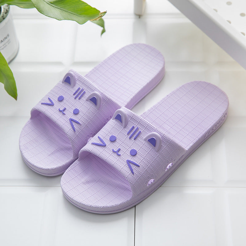Sandals And Slippers Female Cartoon Cute Bathroom Non-Slip Indoor