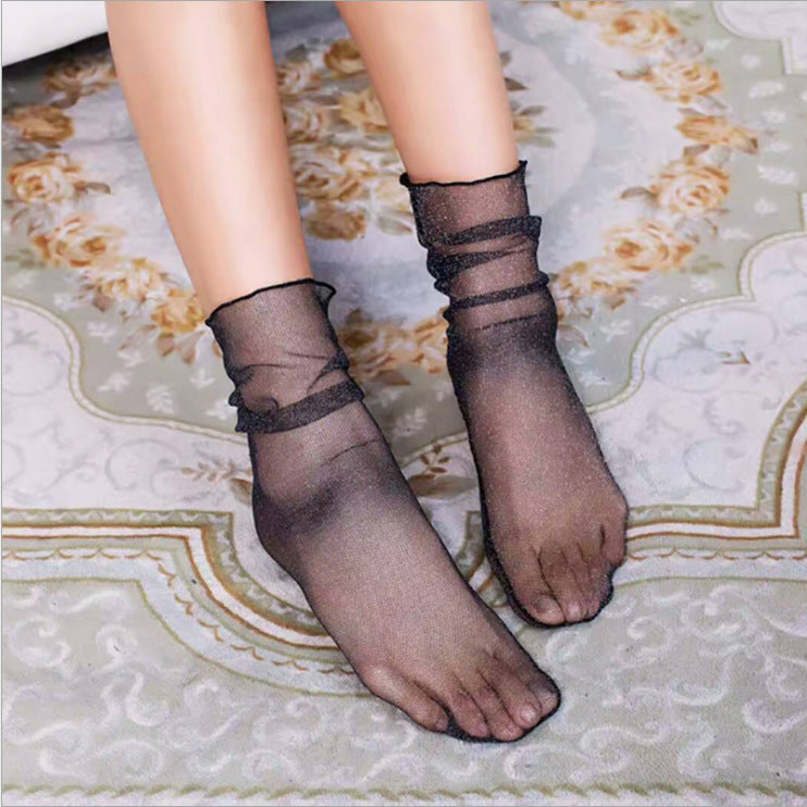 Short Sexy Transparent Fishnet Socks