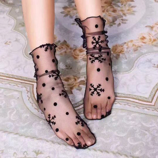 Short Sexy Transparent Fishnet Socks