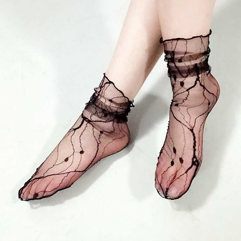 Short Sexy Transparent Fishnet Socks