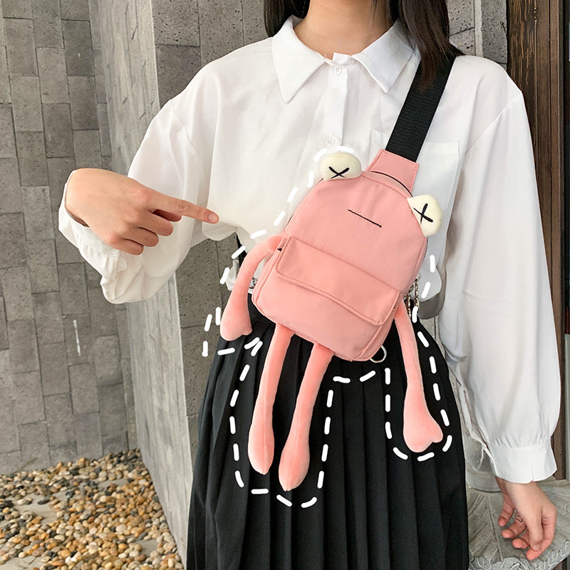 Creative Personality Cute Frog Messenger Bag Female Chest Bag