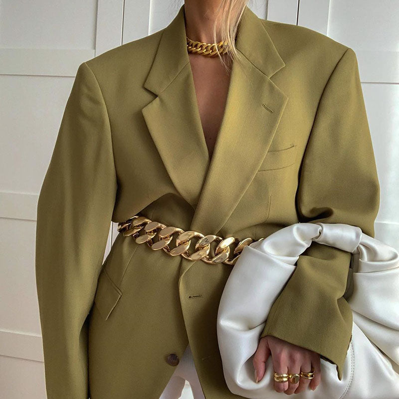 Simple And Versatile Belt Chain Sweater Decoration
