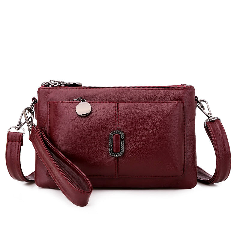 Female Pu Leather Hand Bill Of Lading Shoulder Bag  Slant Cross Bag