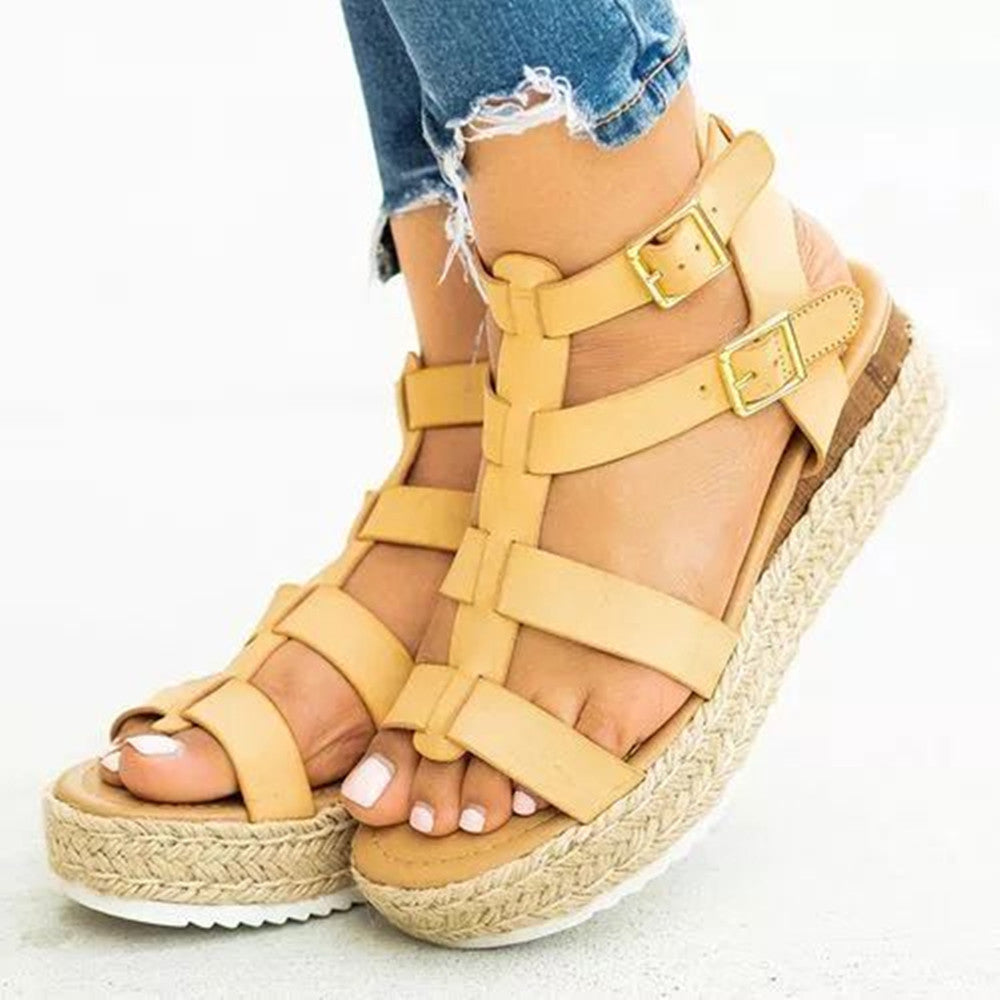 Platform Women's Sandals With Cross Straps