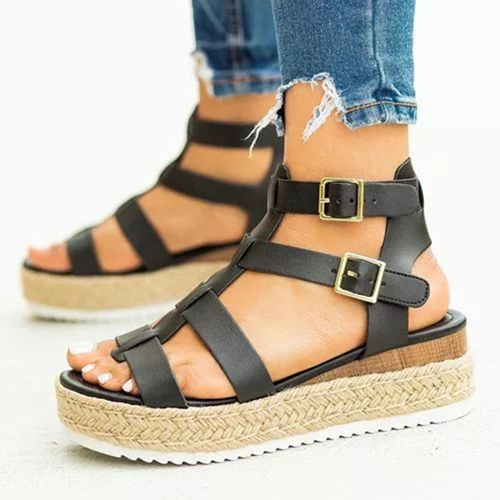 Platform Women's Sandals With Cross Straps