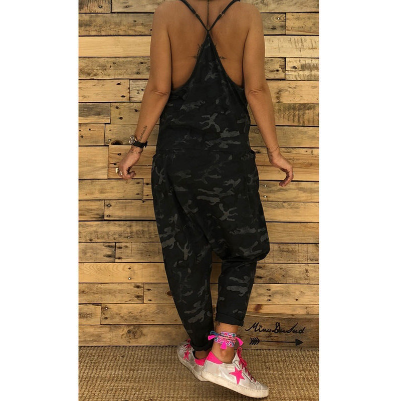 Women's New Style Camouflage Jumpsuit With Suspenders