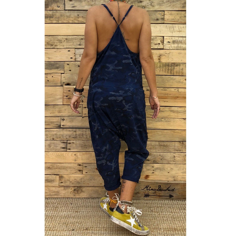 Women's New Style Camouflage Jumpsuit With Suspenders