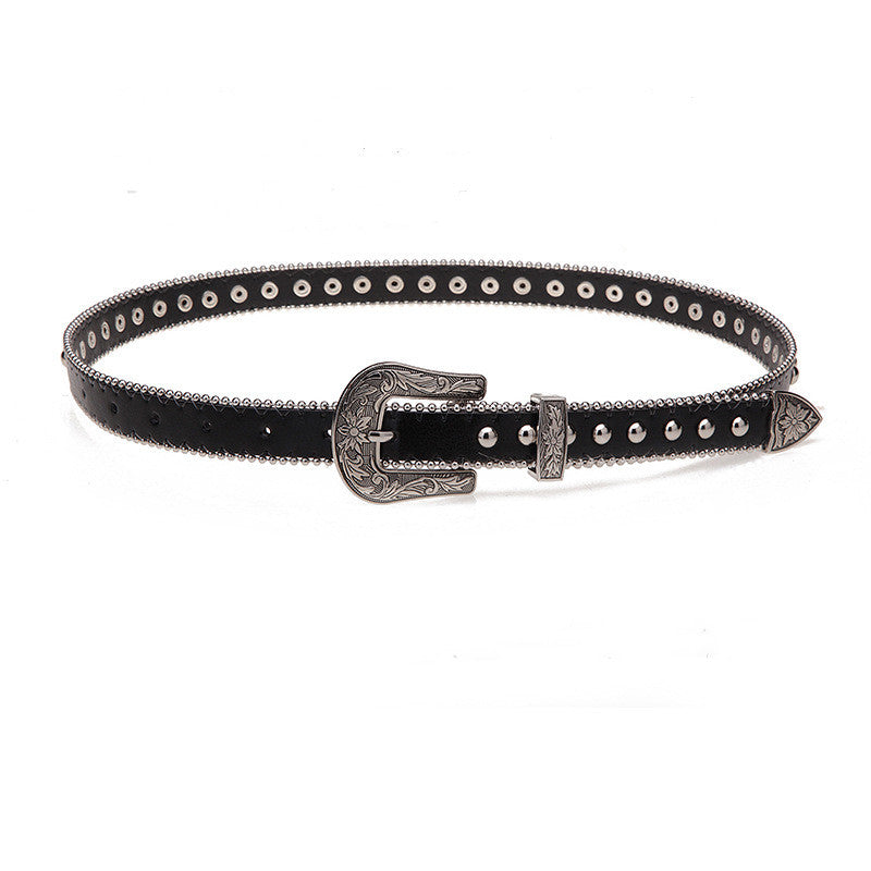Women's Belt Metal Willow Nail Beads Decorative Student Belt