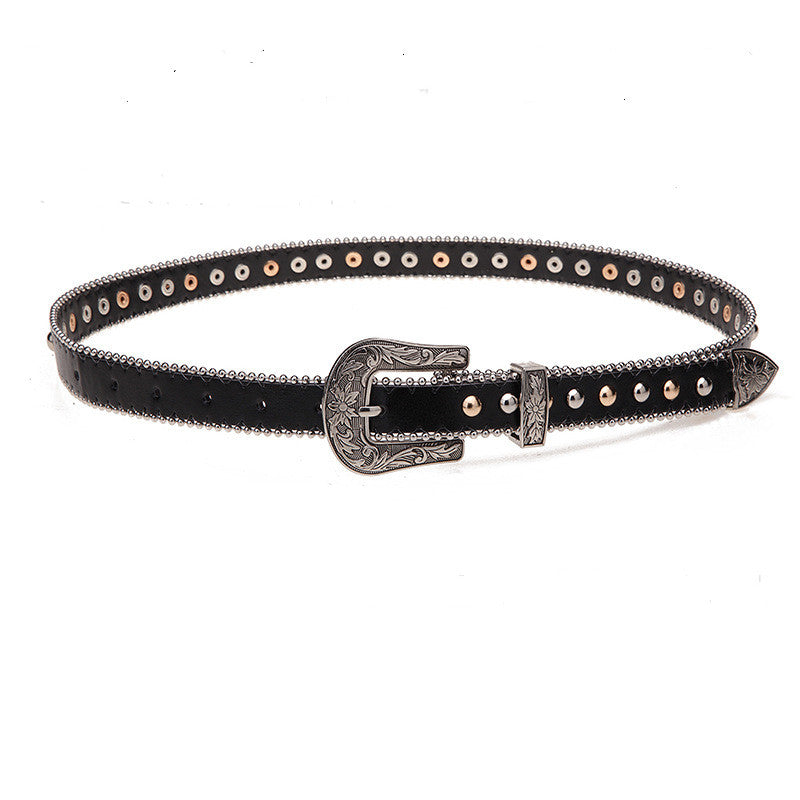 Women's Belt Metal Willow Nail Beads Decorative Student Belt