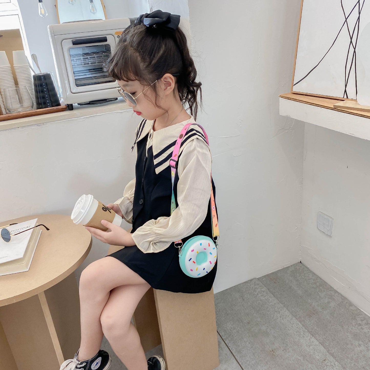 Children's Bag New Baby Messenger Bag Donut Cute Princess Coin Purse Mini Silicone Bag