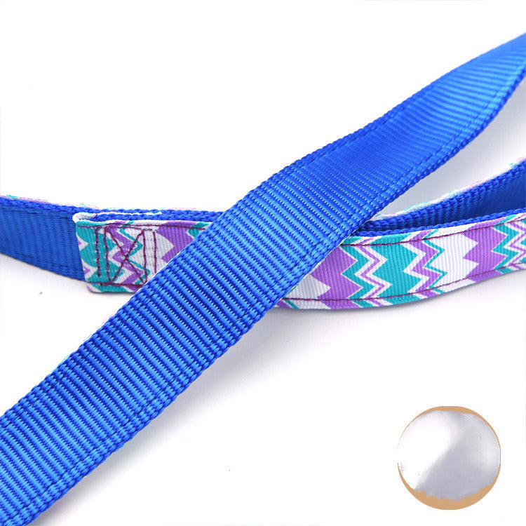 Glow Castle Pet Supplies Wholesale Foreign Trade Colorful Wave Pattern Nylon Dog Leash Pet Leash