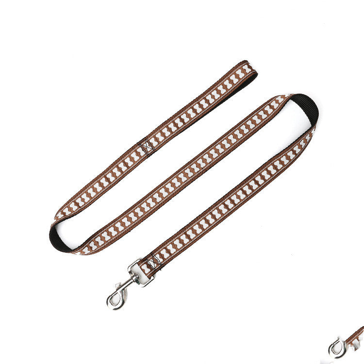 Character Bone Nylon Goes Out To Pull Dog Leash