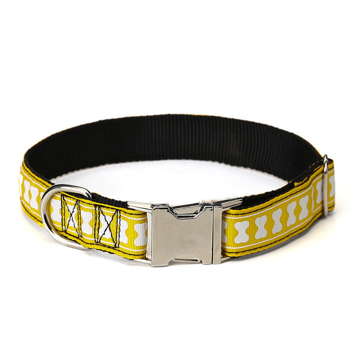 Nylon Bone Pattern Collar Is Adjustable