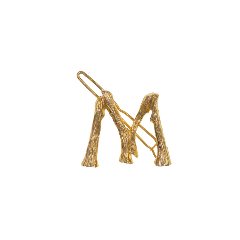 European And American Personality Fashionable Golden Letter Hairpin Side Clip Simple Net Red Clip Hairpin Headdress Female Hairpin Female