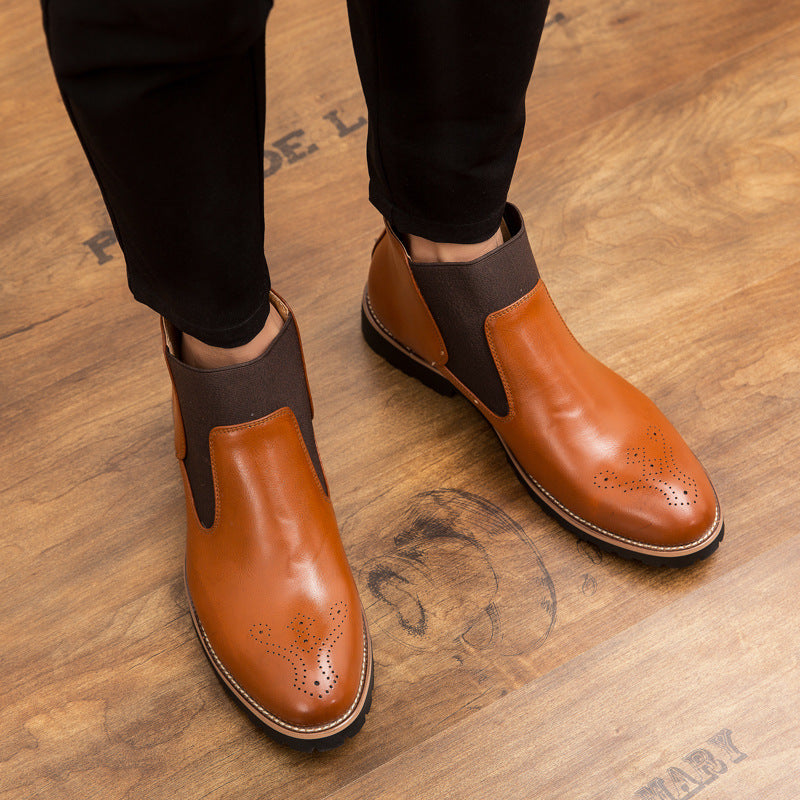 Chelsea Boots Leather Boots Casual High-top