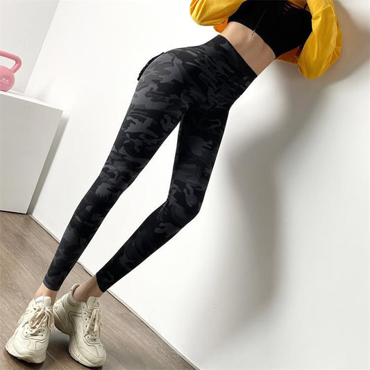 Net Red Camouflage Fitness Pants With Pockets
